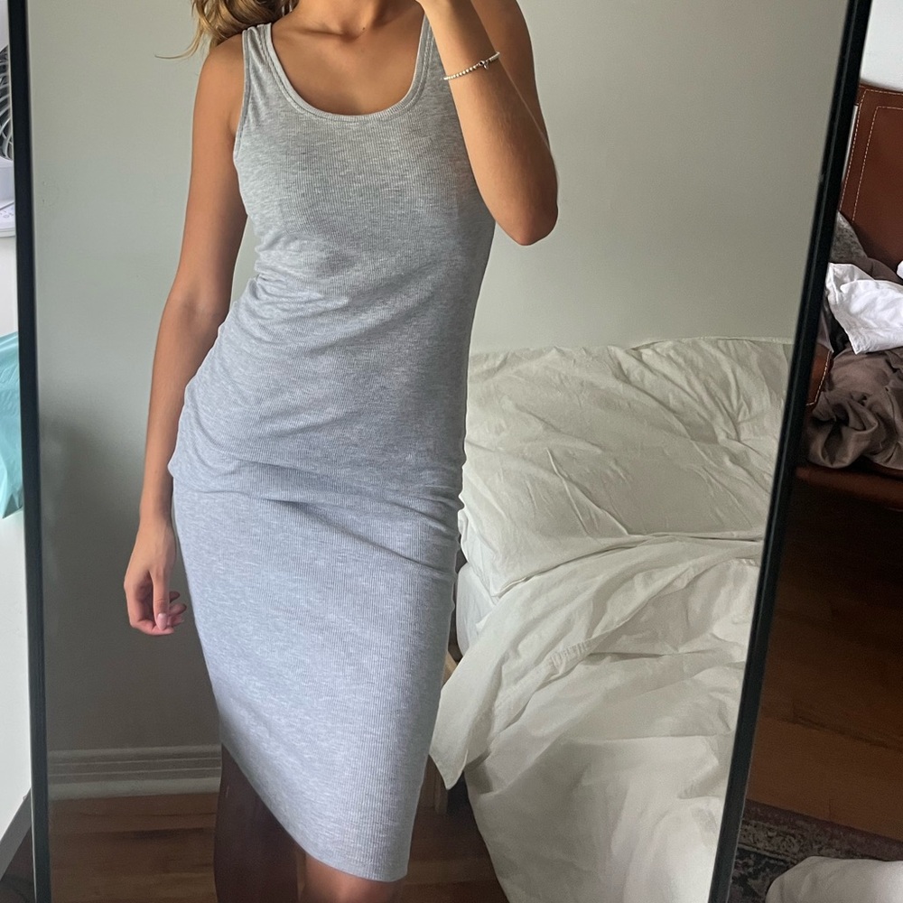 Ambiance Light Gray Midi Dress
